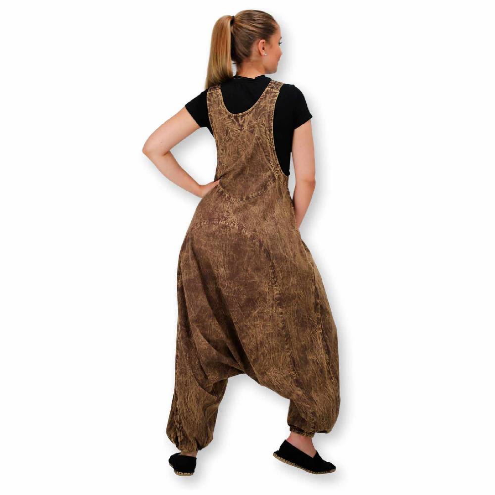 Kunst Und Magie Hippie Latzhose Haremshose Goa Hose Boho 70er Jumpsuit Overall Blume des Lebens Online Shopping