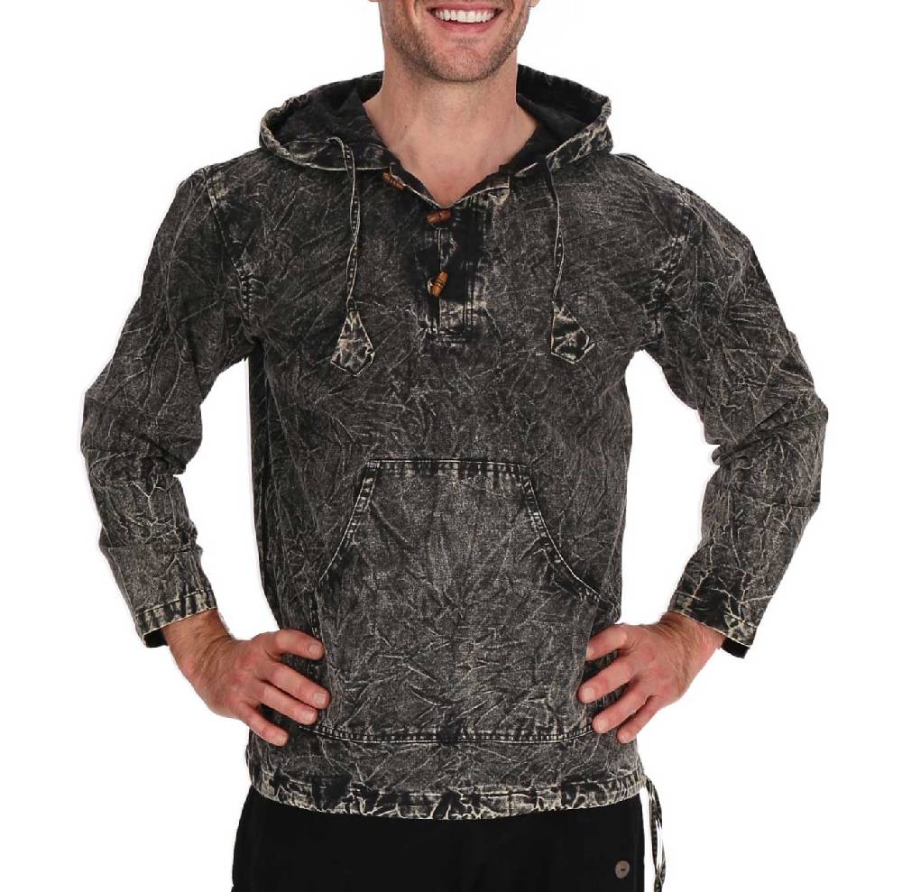 Kunst Und Magie Baja Hoodie Herren alternativ Kapuzenpulli Stonewashed gefüttert Nachhaltig Fair Exklusivangebot
