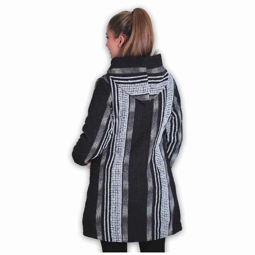 Kunst Und Magie Damen Kurzmantel Jacke mit Kapuze -Hippie Goa Boho Damen Mantel Black Friday