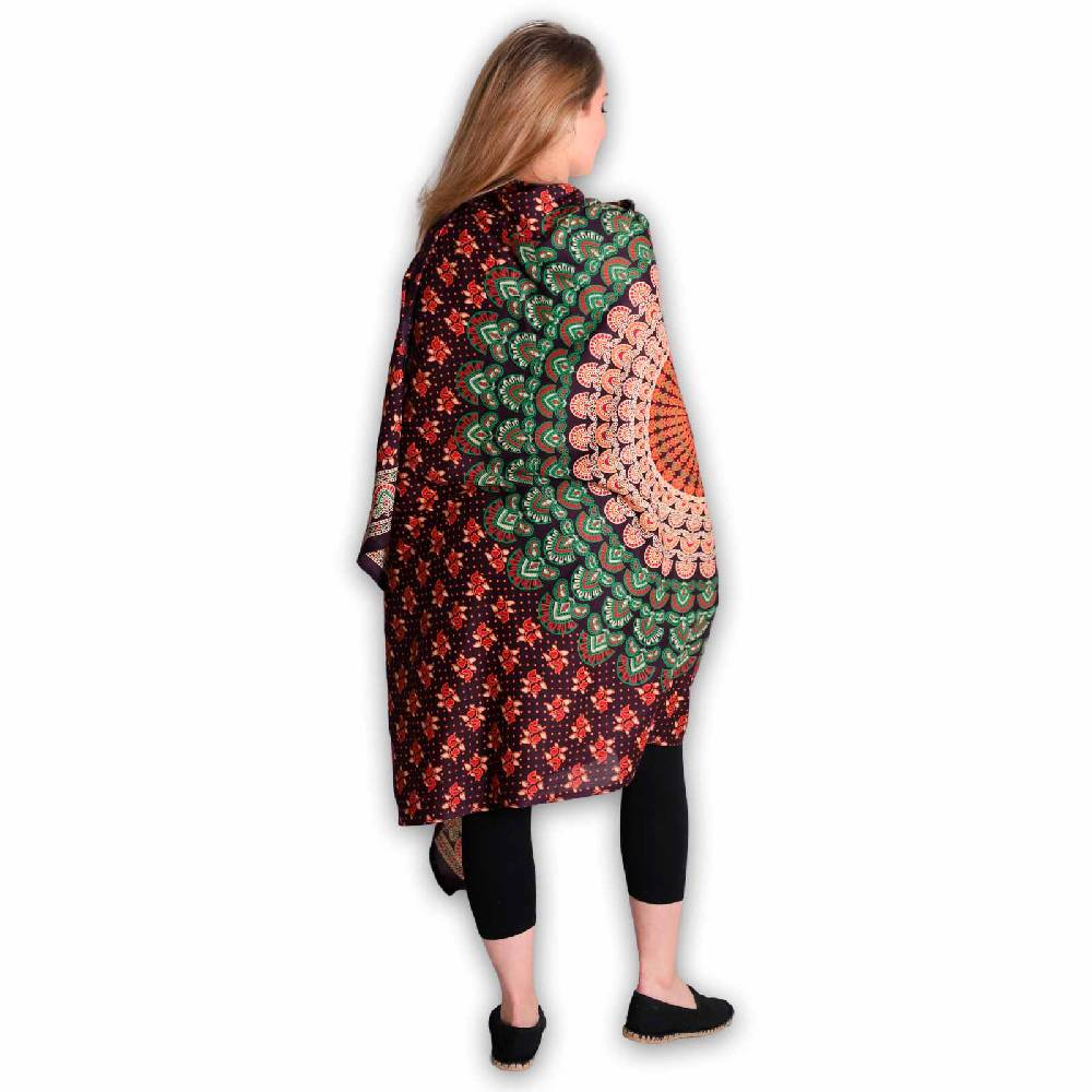 Kunst Und Magie Sarong Yogatuch Pfauen Mandala Strandtuch Multifunktionstuch Dekotuch Tischdecke Wickelkleid Weihnachtsangebot