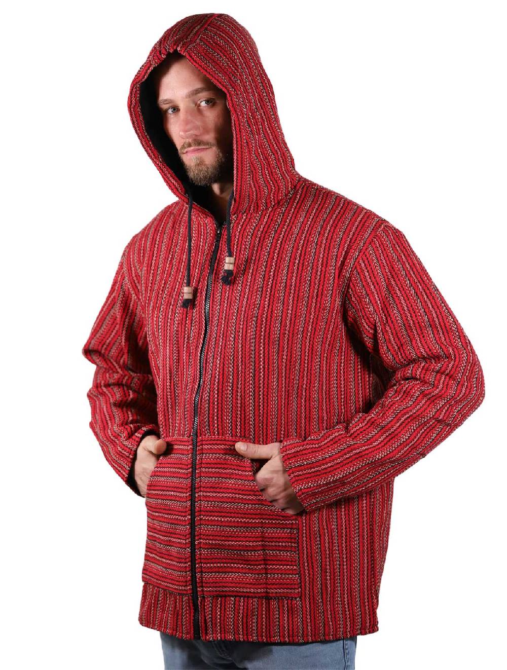 Kunst Und Magie Kapuzenjacke Kapu Hoodie mit Kapuze Goa Hippie Jacke Nepal Fair