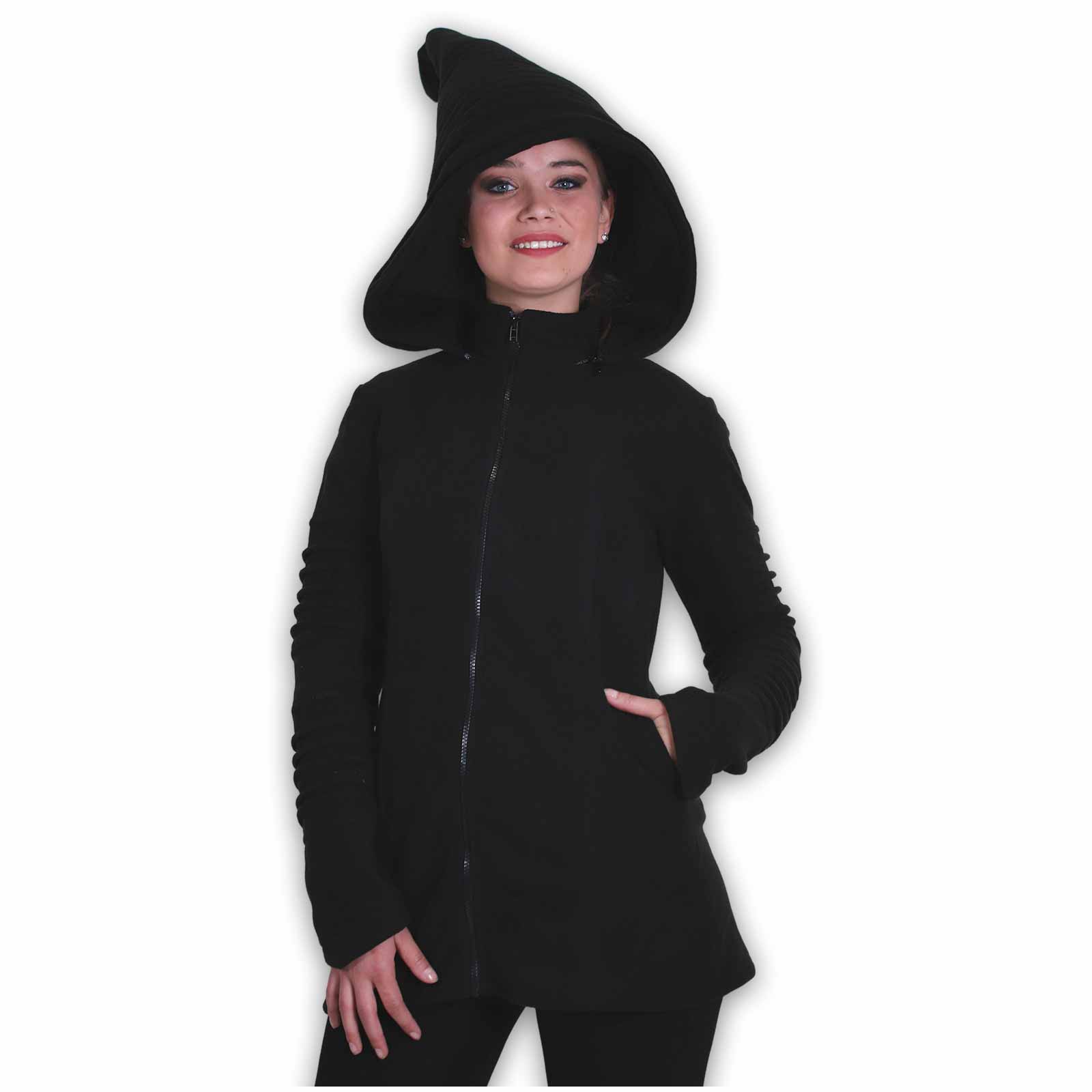 Kunst Und Magie Kunst und Magie Damenmatel aus Fleece mit Zipfelkapuze Goa Jacke Heißer Verkauf