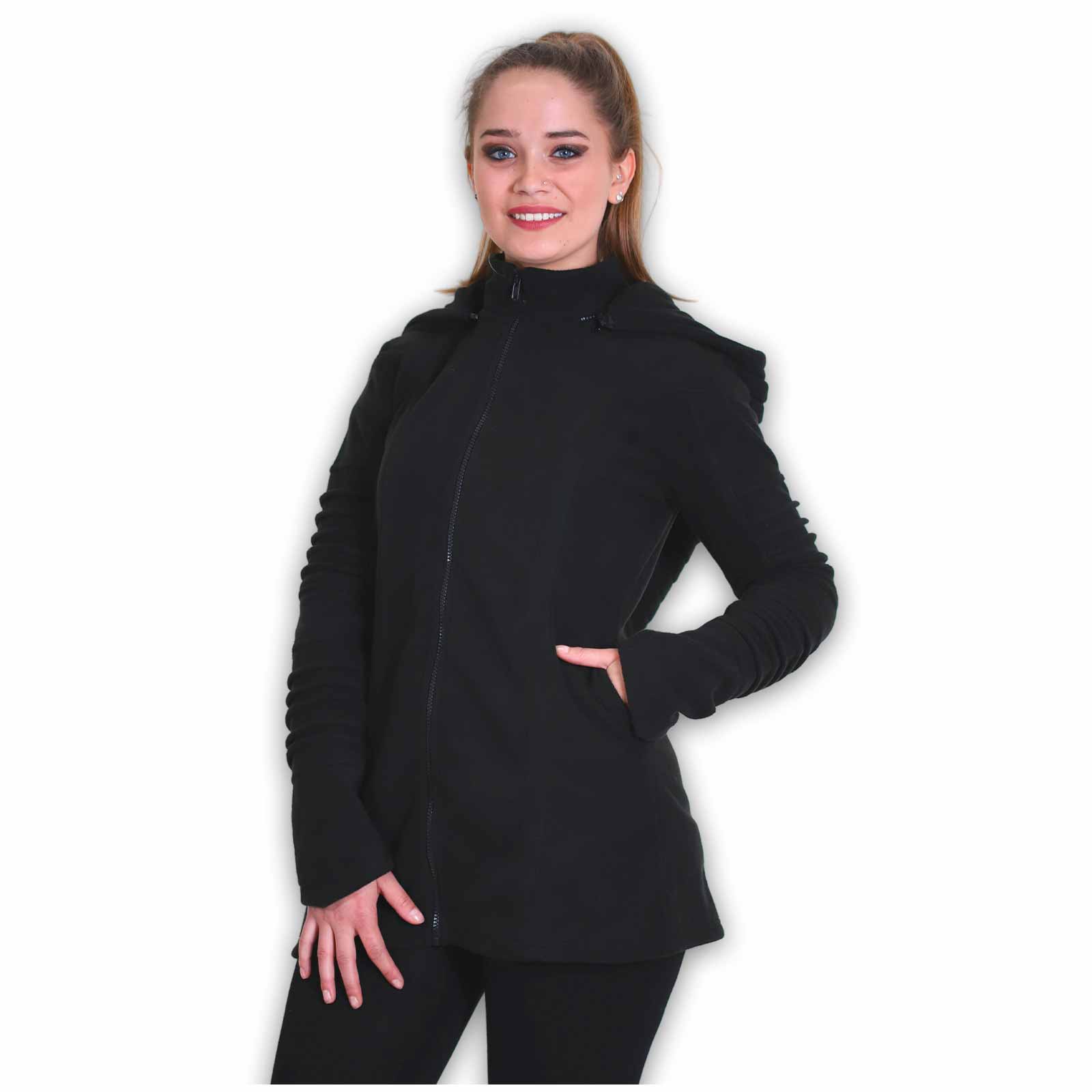 Kunst Und Magie Kunst und Magie Damenmatel aus Fleece mit Zipfelkapuze Goa Jacke Heißer Verkauf