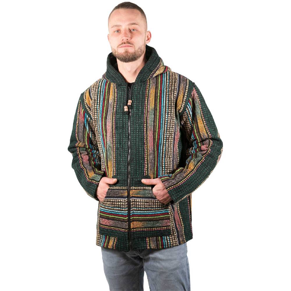 Kunst Und Magie Kapuzenjacke Kapu Hoodie mit Kapuze und Kängurutaschen Hippie Jacke Gheri Nepal Online Outlet