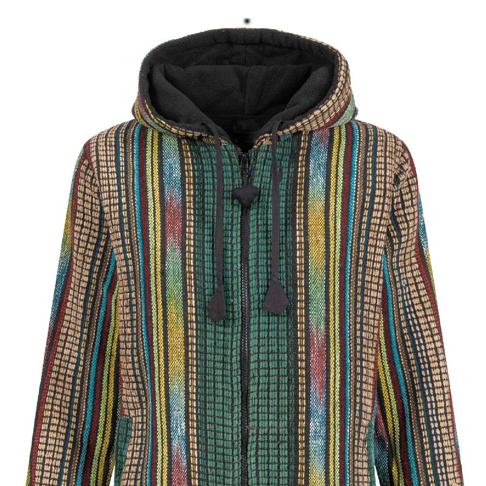Kunst Und Magie Damen Kurzmantel Gheri Jacke mit Kapuze -Hippie Goa Boho Damen Mantel Neuheiten
