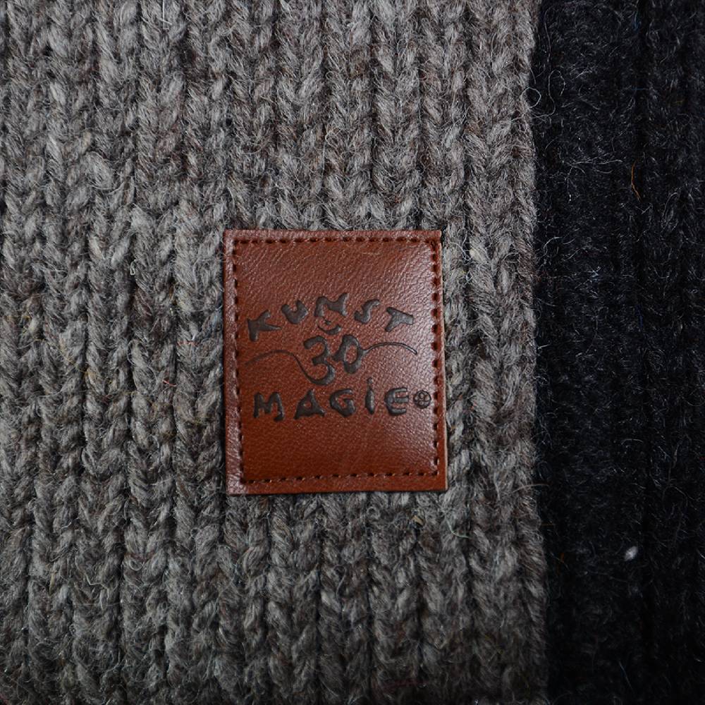 Kunst Und Magie Damen Strickjacke Goa Wolle Jacke mit Fleecefutter mit abnehmbarer Zipfelkapuze Räumungsverkauf