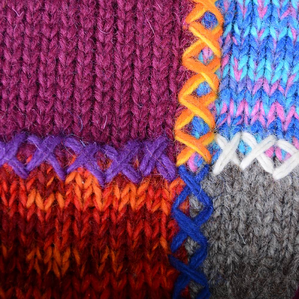 Kunst Und Magie Damen Strickjacke Goa Wolle Jacke mit Fleecefutter mit abnehmbarer Zipfelkapuze Räumungsverkauf