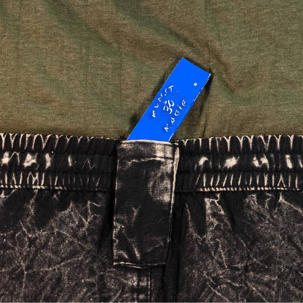 Kunst Und Magie Baggyhose Stonewashed Goa Cargo Hose Hippiehose Pluderhose mit Kordelzug Gürtelschlaufen Haremshose Super Sparpreis