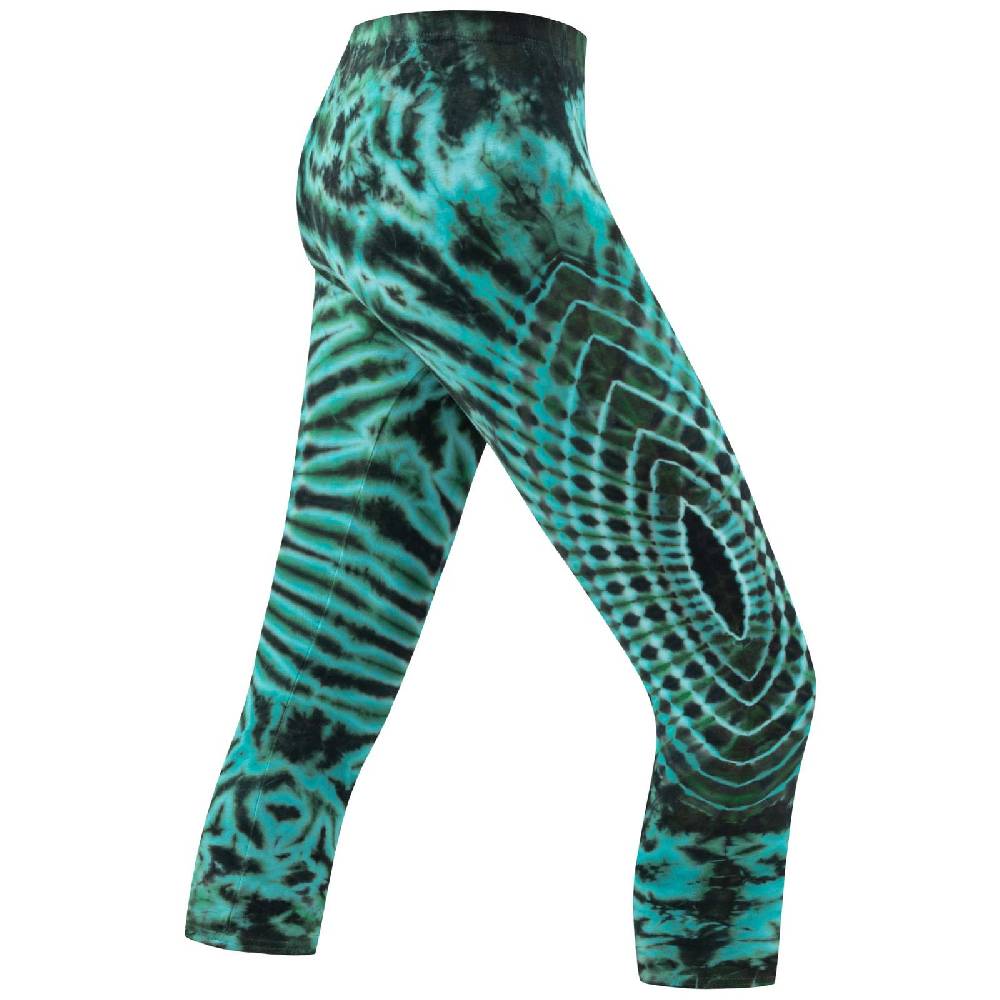 Kunst Und Magie Kunst und Magie Damen 3/4 Yoga Leggings Atmungsaktive Tie Dye Batik Yogahose Letzte 3 Tage