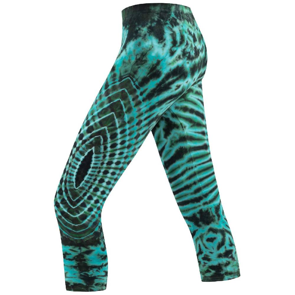 Kunst Und Magie Kunst und Magie Damen 3/4 Yoga Leggings Atmungsaktive Tie Dye Batik Yogahose Letzte 3 Tage