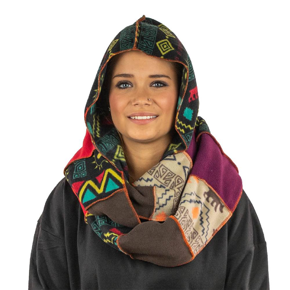 Kunst Und Magie Kunst und Magie Damen Kapuzenschal Schal Loop aus Fleece