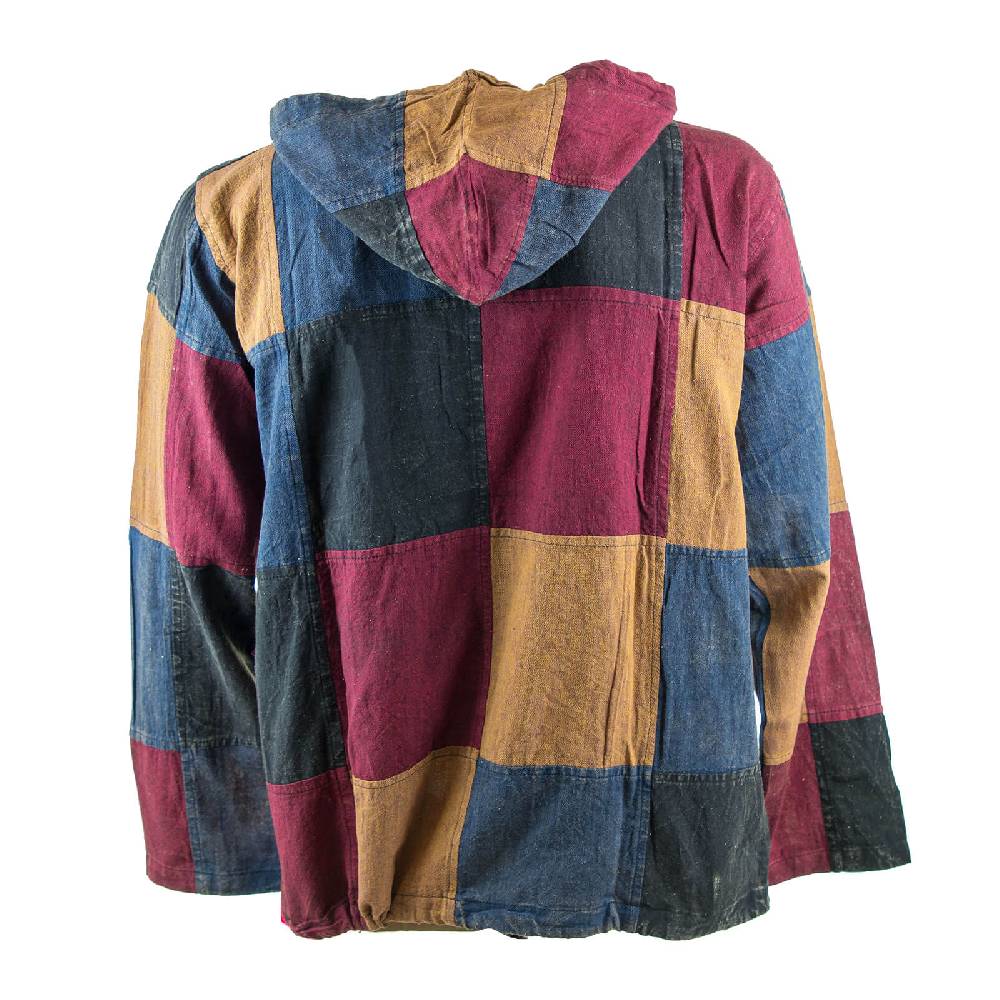 Kunst Und Magie KUNST UND MAGIE Herren bunt alternativ Baja Hoodie Fischerhemd Kapuze Patchwork Letzte 2 Tage