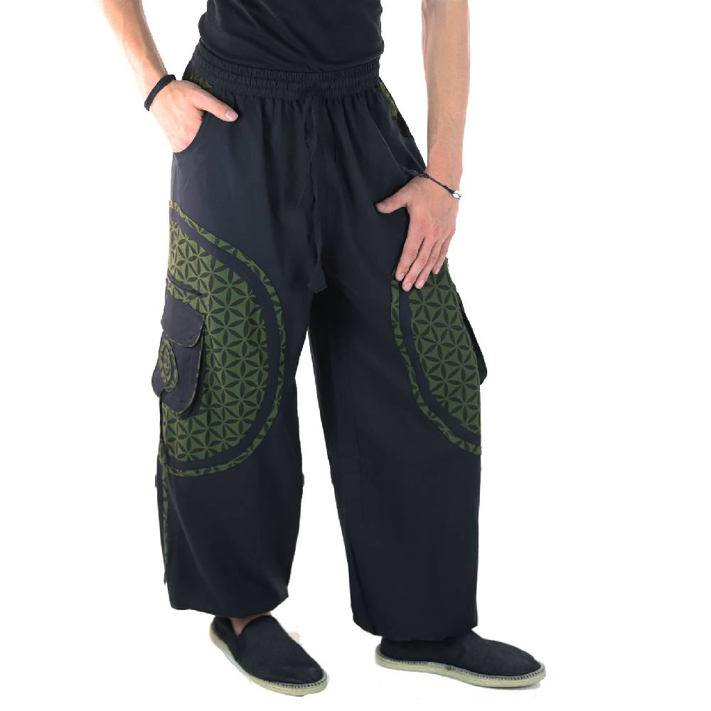 Kunst Und Magie KUNST UND MAGIE Unisex trendige Baggyhose bunte Muster Lebensblume Goa Hippiehose Bis zu 60% Rabatt