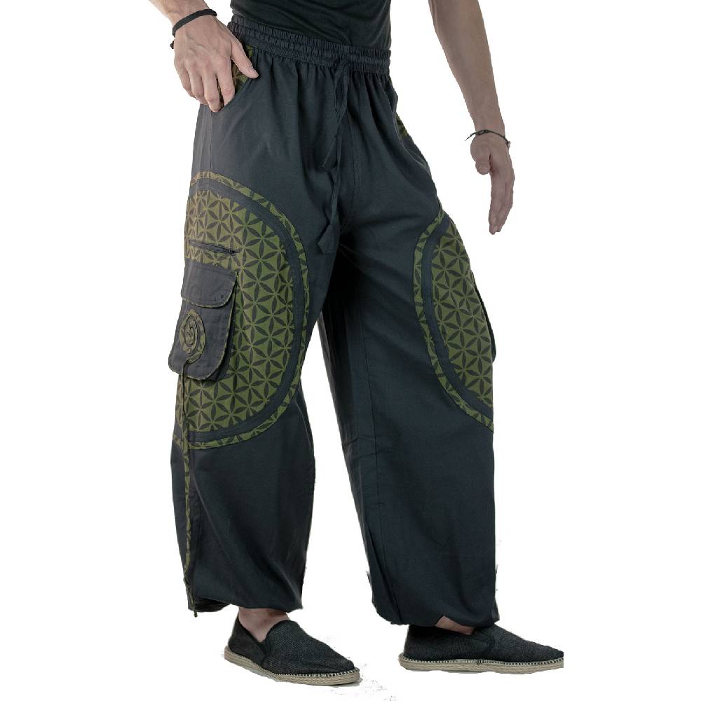 Kunst Und Magie KUNST UND MAGIE Unisex trendige Baggyhose bunte Muster Lebensblume Goa Hippiehose Bis zu 60% Rabatt