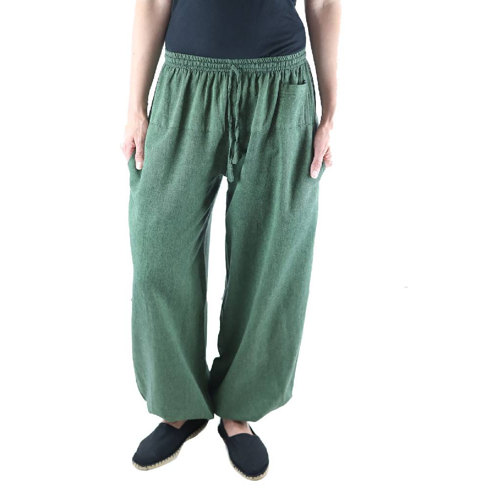Kunst Und Magie KUNST UND MAGIE Damen Yogahose Pumphose Pluderhose unifarben aus Baumwolle lang Nur für heute