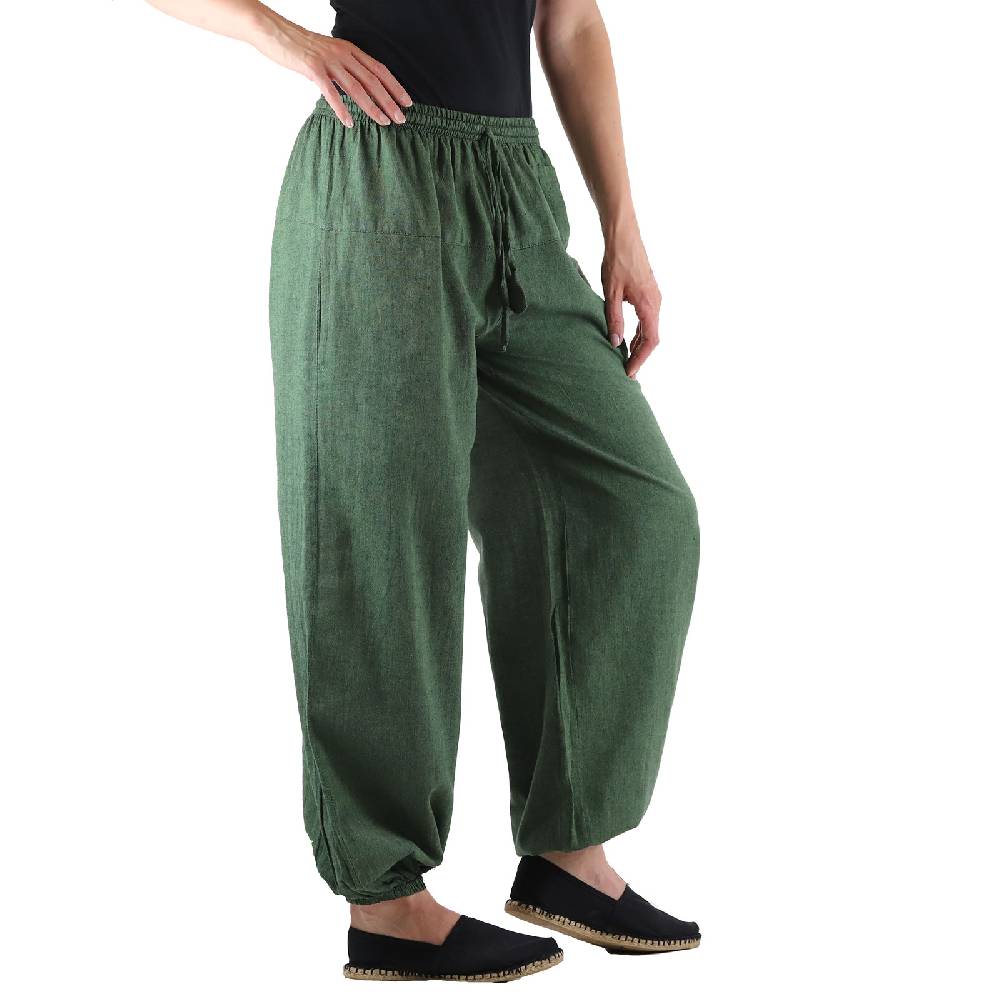 Kunst Und Magie KUNST UND MAGIE Damen Yogahose Pumphose Pluderhose unifarben aus Baumwolle lang Nur für heute