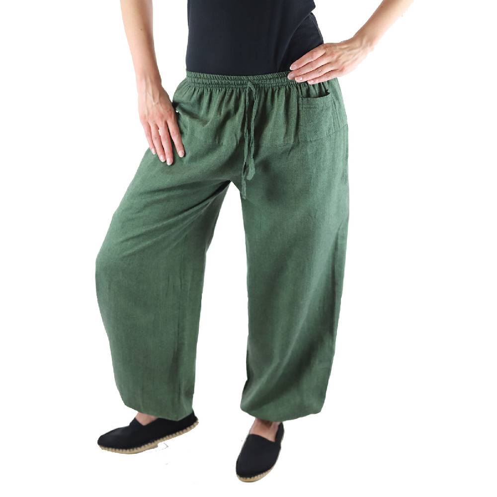 Kunst Und Magie KUNST UND MAGIE Damen Yogahose Pumphose Pluderhose unifarben aus Baumwolle lang Nur für heute