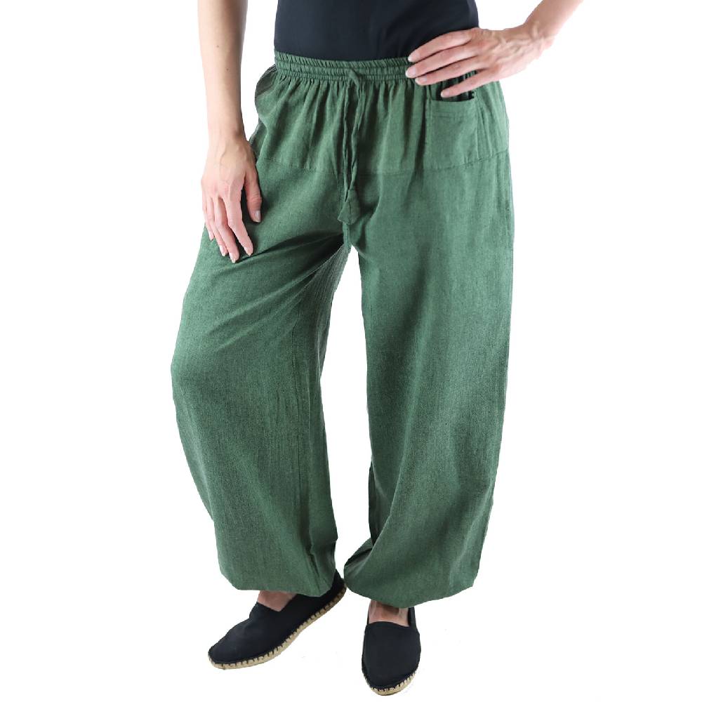 Kunst Und Magie KUNST UND MAGIE Damen Yogahose Pumphose Pluderhose unifarben aus Baumwolle lang Nur für heute