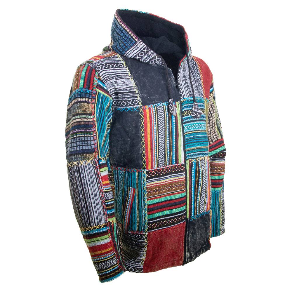 Kunst Und Magie KUNST UND MAGIE Baja Jerga Unisex Patchwork Hoodie mit Kapuze alternative Jacke 50% Rabatt mit kostenlosem Versand
