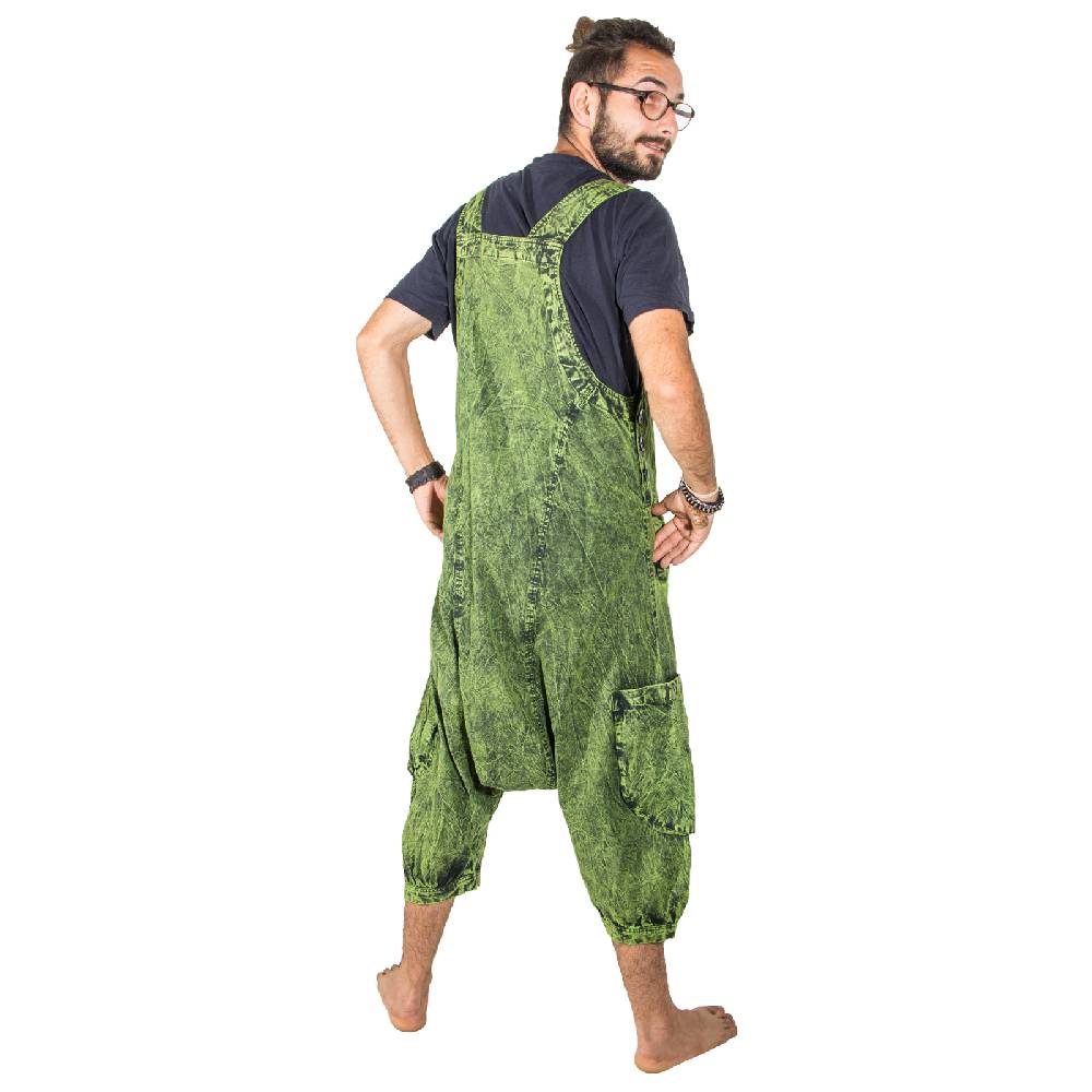 Kunst Und Magie Kunst und Magie Unisex Vintage Latzhose Ibiza stonewashed Haremshose Overall Fabrikladen