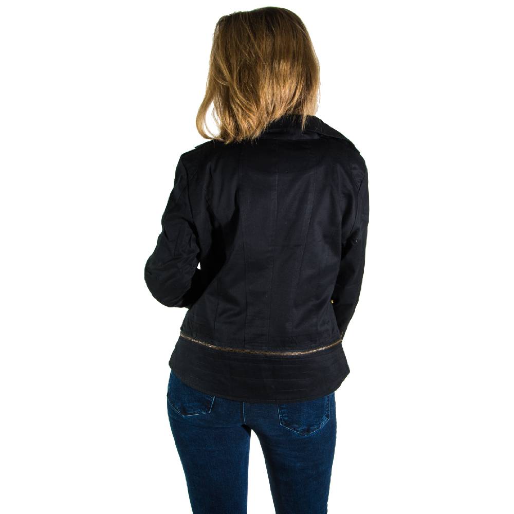 Kunst Und Magie Kunst und Magie Damen Schwarze Jacke mit vielen Zippern Black Friday Preise