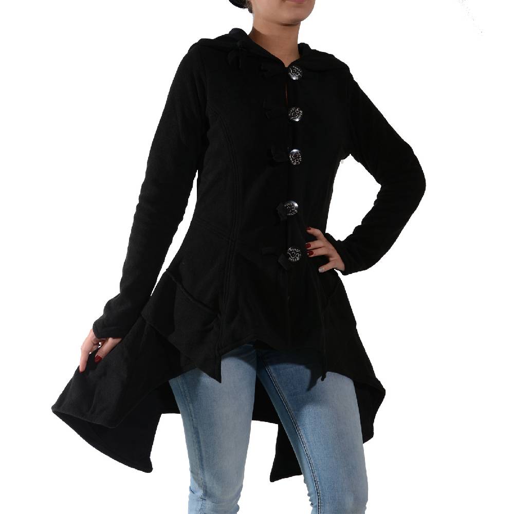 Kunst Und Magie Kunst und Magie Damenmantel aus Fleece mit Kapuze Boho Gehrock Jacke Fleecejacke Rabatte dieses Monats