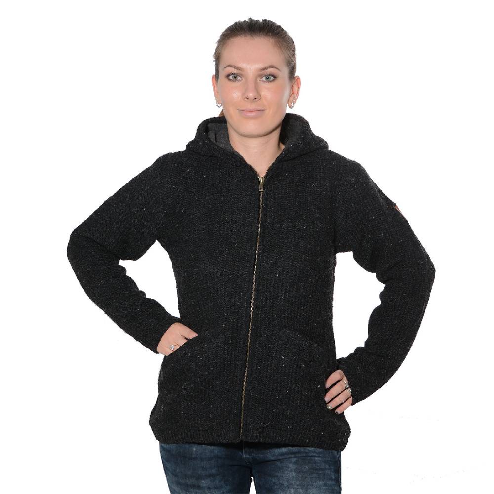 Kunst Und Magie Kunst und Magie Klassische Damen Strickjacke Wolle Jacke mit Fleecefutter und Zipfelkapuze Outlet