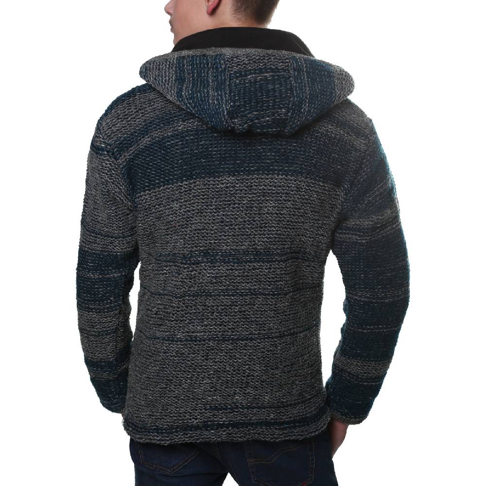 Kunst Und Magie Kunst und Magie Herren Strickjacke Fleecefutter Schurwolle abnehmbare Kapuze Blitzverkäufe