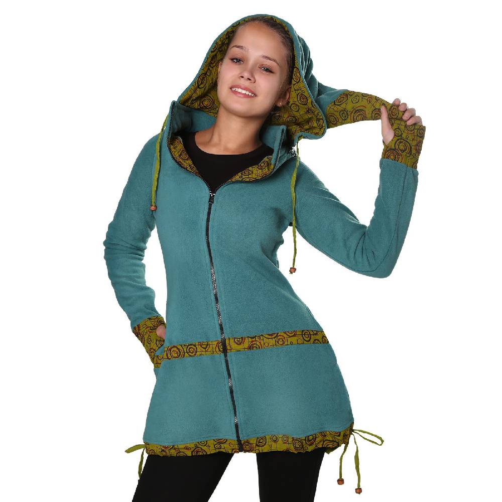 Kunst Und Magie Kunst und Magie kurzer Damenmantel aus Fleece mit abnehmbarer Zipfelkapuze Fairy Limitierter Zeitrabatt