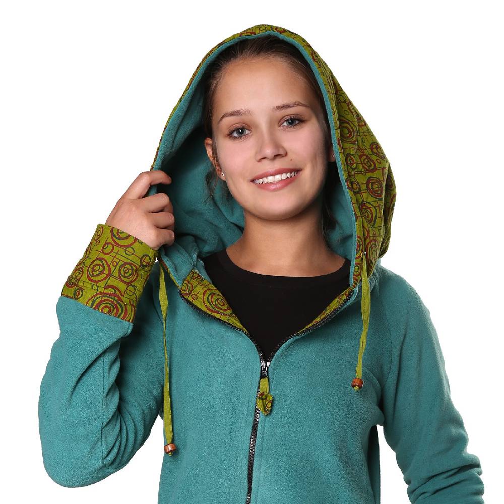 Kunst Und Magie Kunst und Magie kurzer Damenmantel aus Fleece mit Kapuze Fabrik Onlineshop