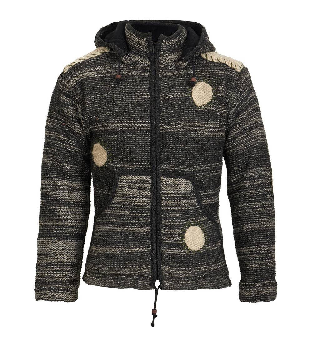 Kunst Und Magie Kunst und Magie Strickjacke mit Fleecefutter Strickpullover Preisnachlass