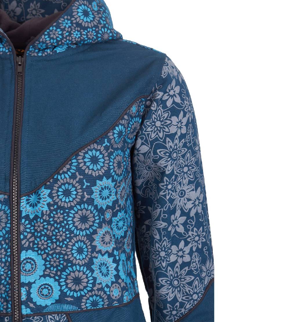 Kunst Und Magie Kunst und Magie Damenmantel mit Kapuze Blumenmuster Jacke Baumwolle Boho Osterangebot