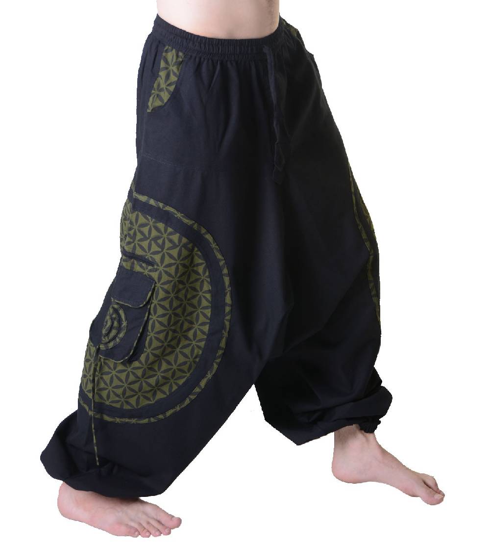 Kunst Und Magie Kunst und Magie Trendige Haremshose bunte Muster Goa Hippie Hose Blume des Lebens Muttertagsangebot