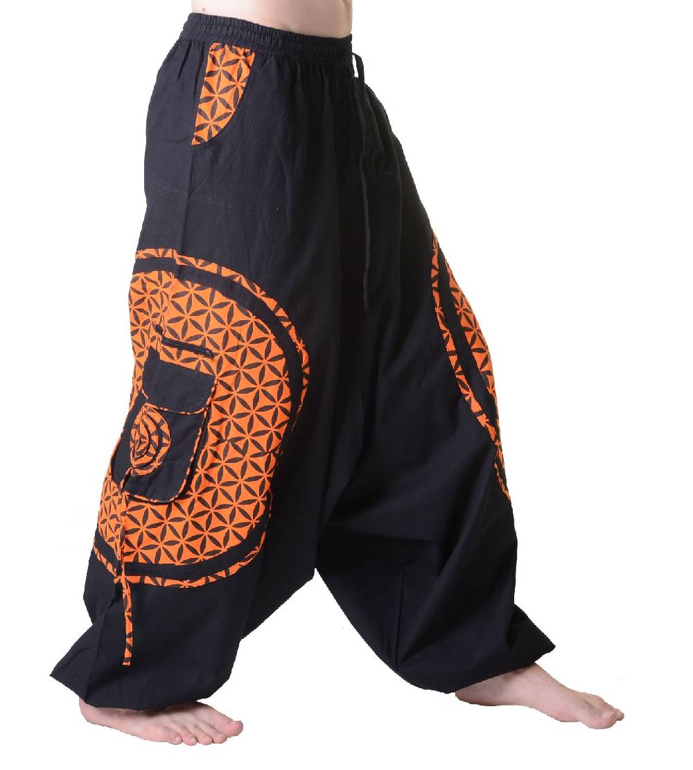 Kunst Und Magie Kunst und Magie Trendige Haremshose bunte Muster Goa Hippie Hose Blume des Lebens Muttertagsangebot