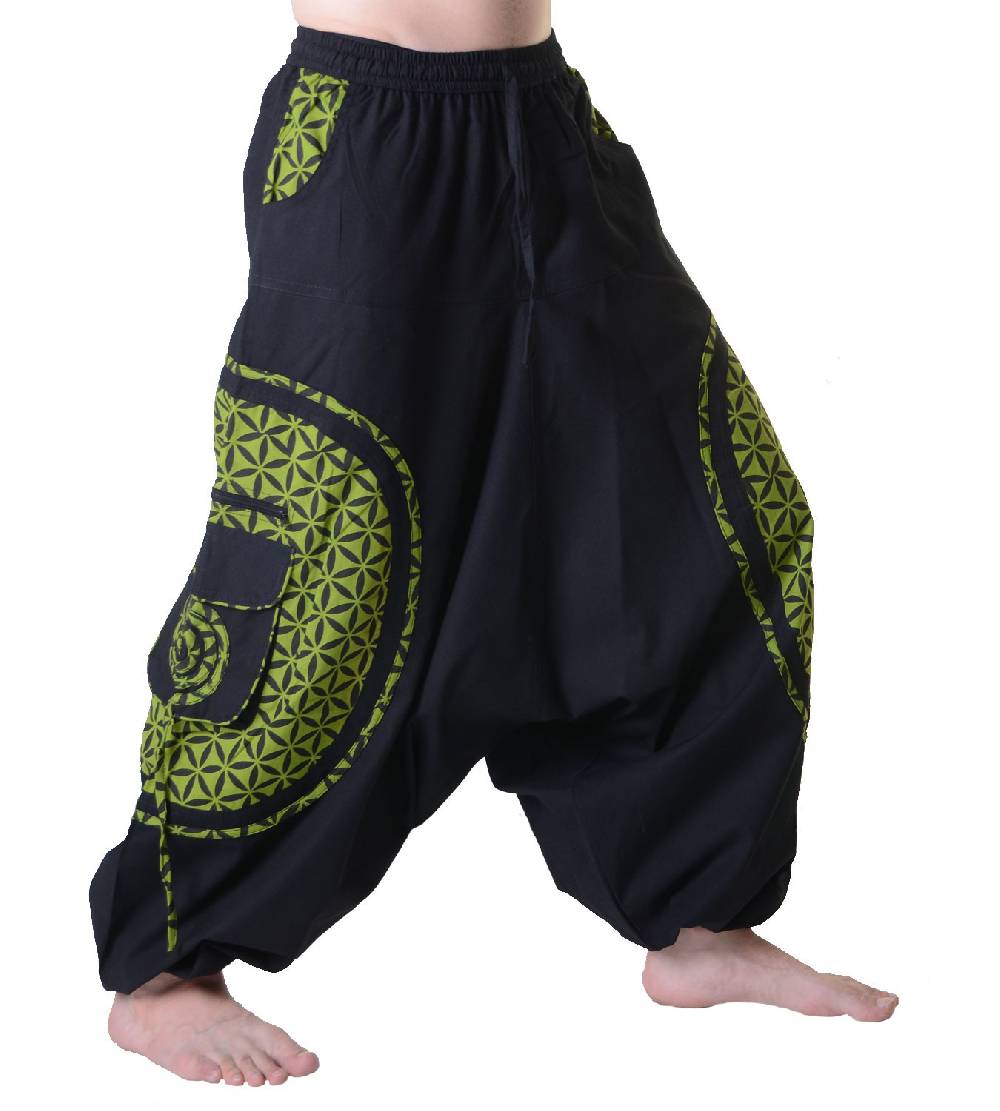 Kunst Und Magie Kunst und Magie Trendige Haremshose bunte Muster Goa Hippie Hose Blume des Lebens Muttertagsangebot