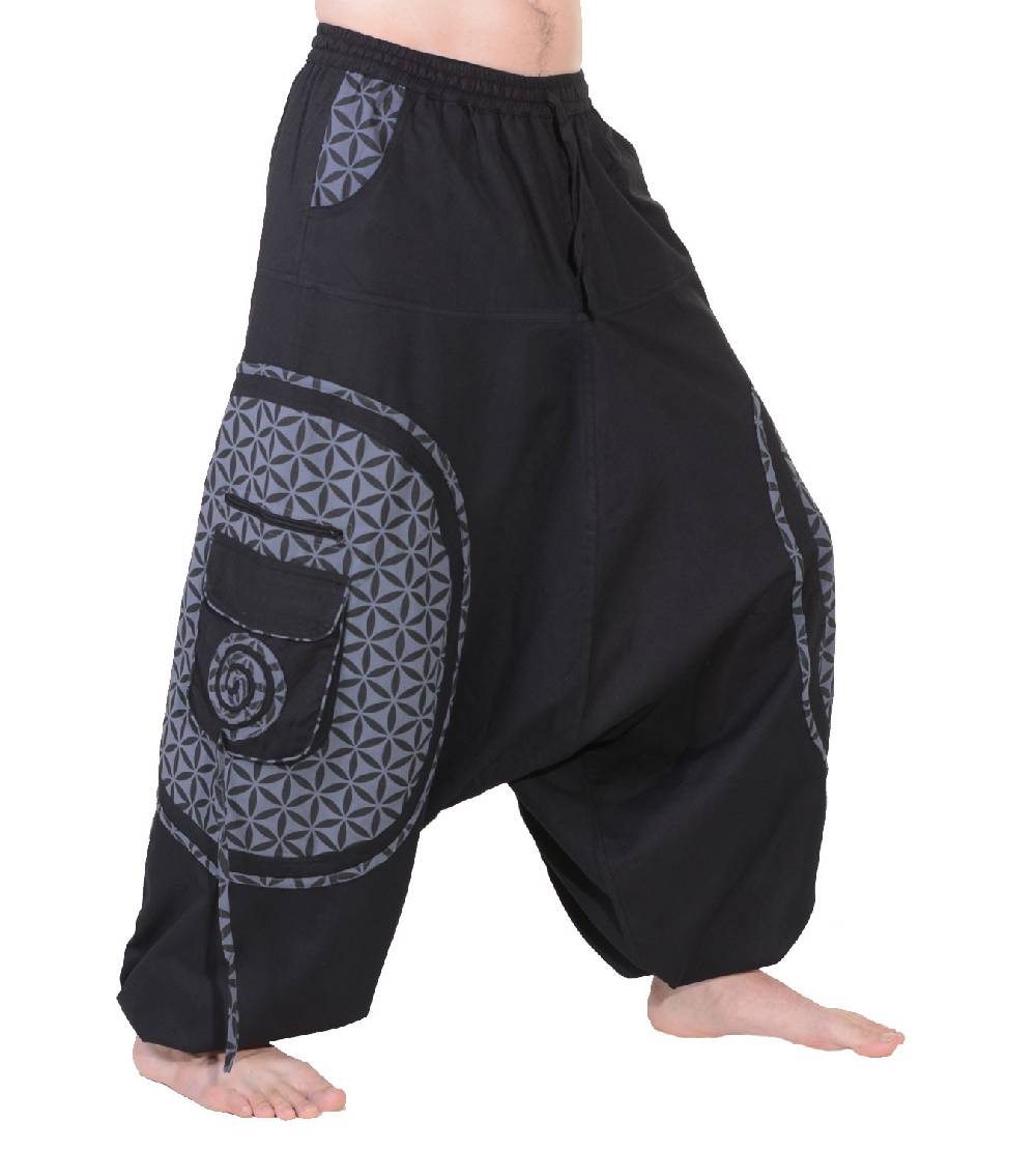 Kunst Und Magie Kunst und Magie Trendige Haremshose bunte Muster Goa Hippie Hose Blume des Lebens Muttertagsangebot