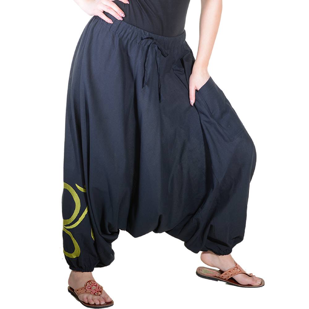 Kunst Und Magie Kunst und Magie Damen Hippie OM Haremshose Pluderhose Baumwolle Aladinhose Heißer Verkauf