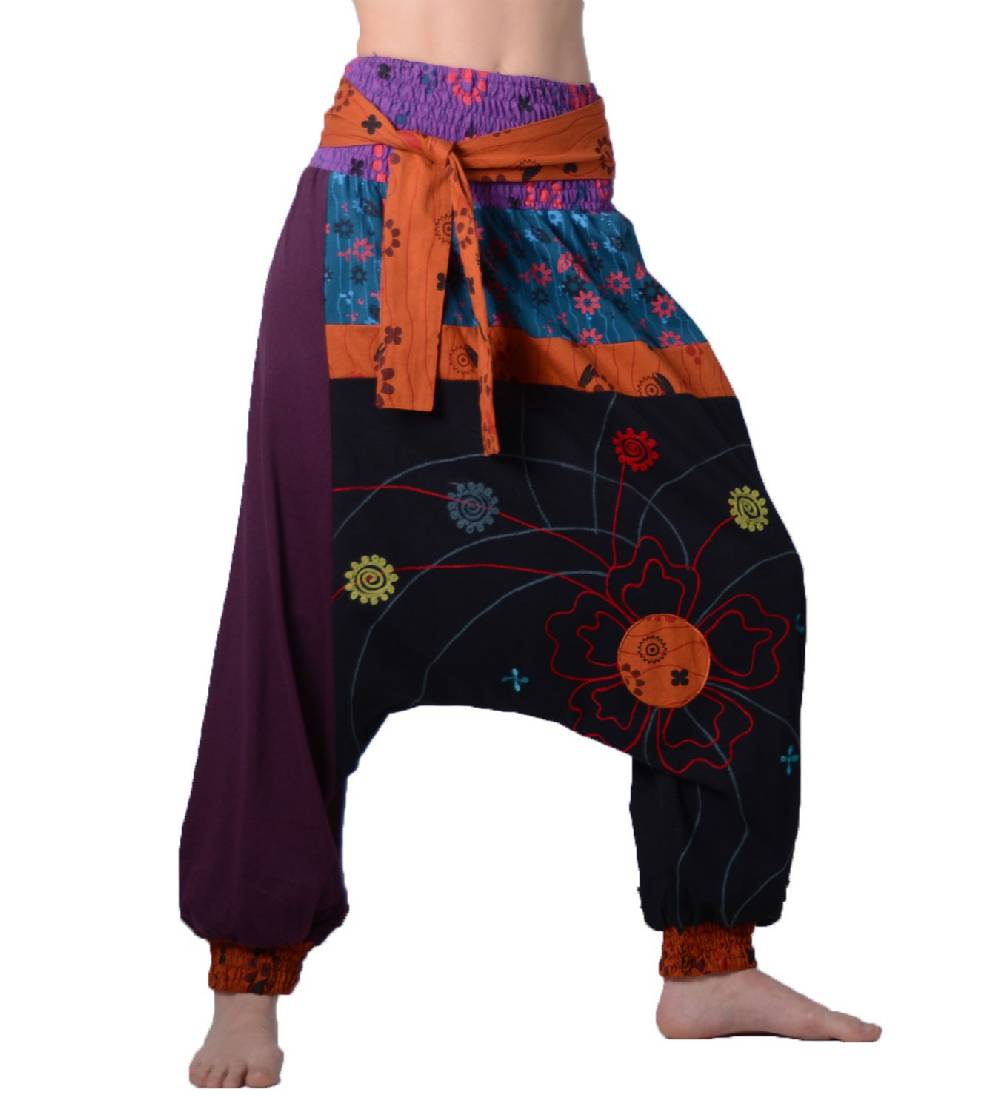 Kunst Und Magie Bunte Ibiza Style Haremshose aus Baumwolle - Goa Wellnesshose Boho Saisonale Angebote