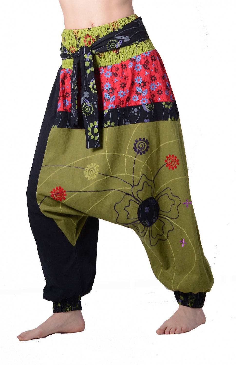 Kunst Und Magie Bunte Ibiza Style Haremshose aus Baumwolle - Goa Wellnesshose Boho Saisonale Angebote
