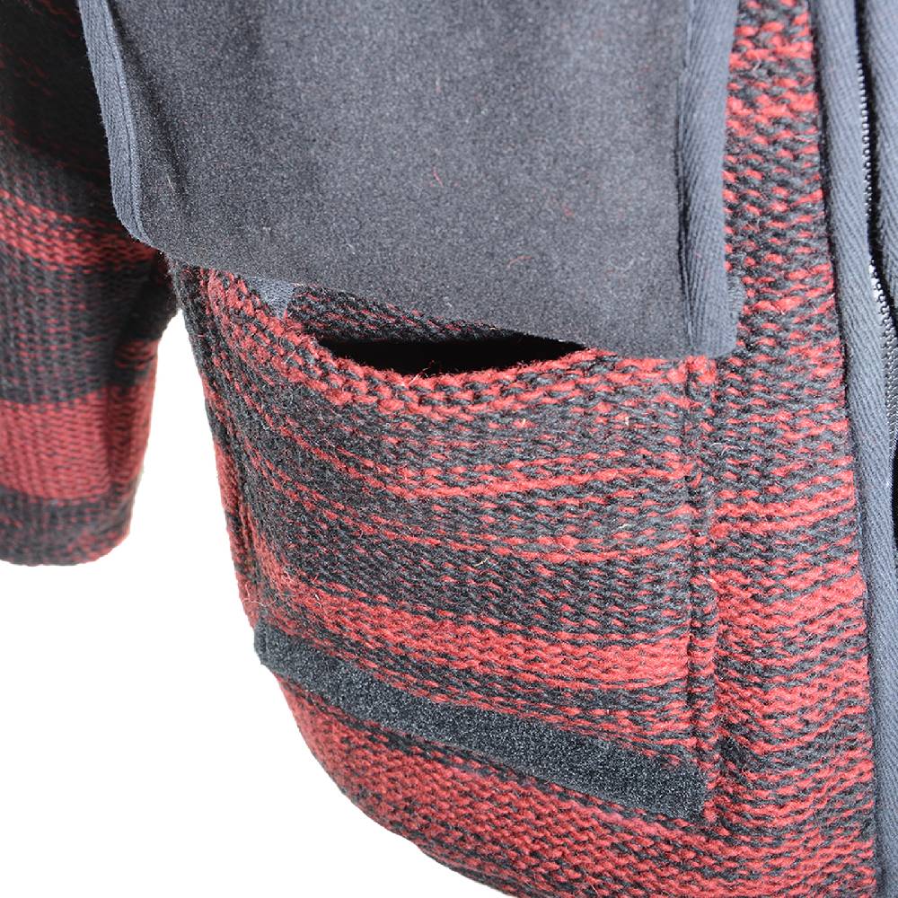 Kunst Und Magie Damen Wolljacke Hippie Goa Strickjacke mit Fleecefutter und Kapuze Schwarz/Rot Begrenzte Freigabe