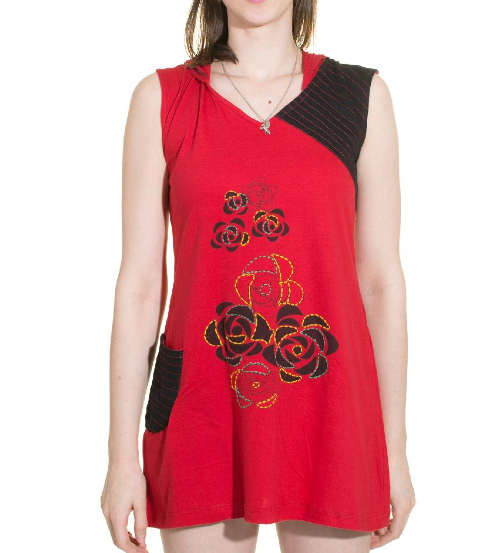 Kunst Und Magie Minikleid Longshirt Tunika Hippie Sommerkleid mit Zipfelkapuze Bis zu 60% Rabatt