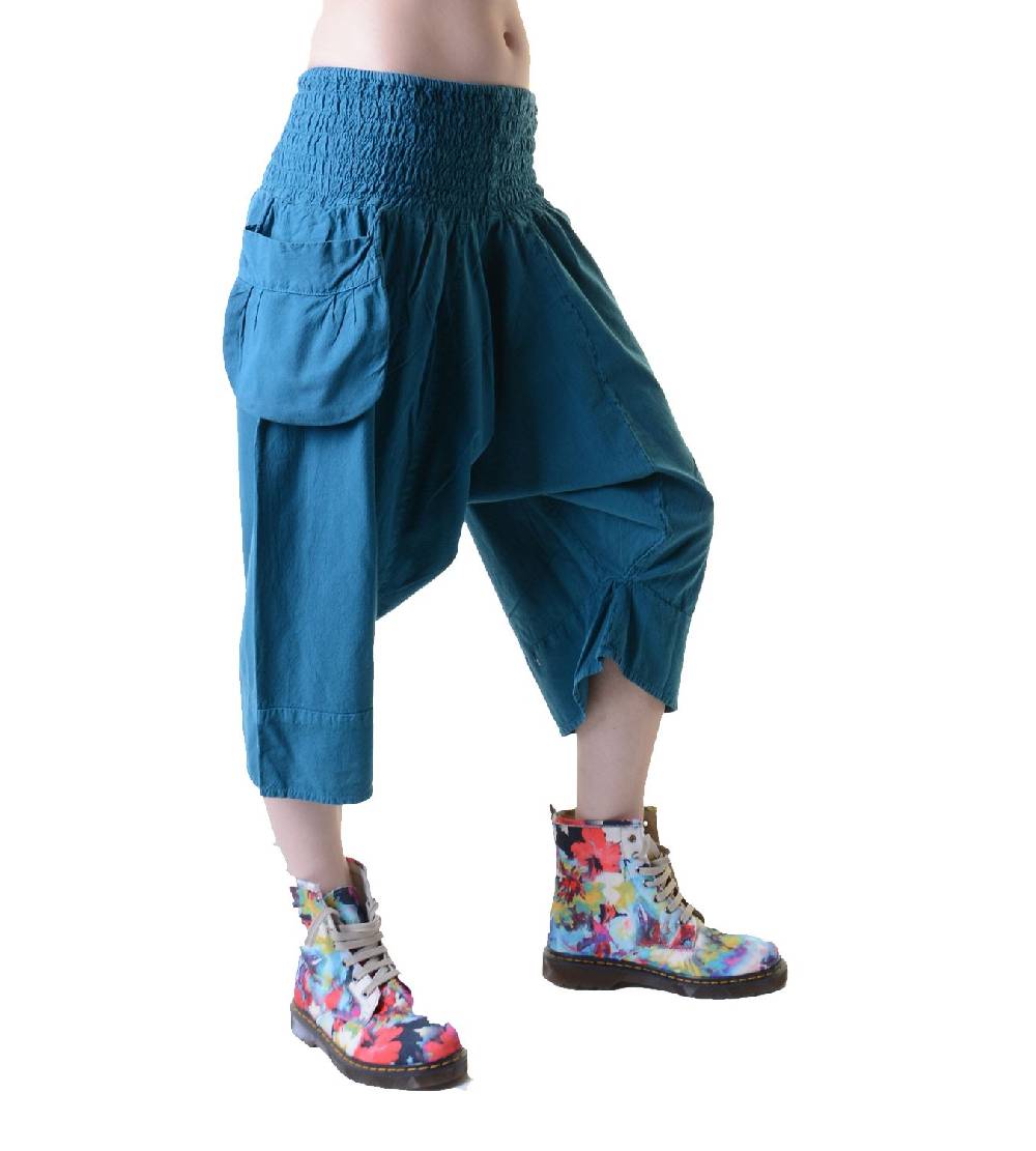 Kunst Und Magie 3/4 Sarouelhose Pumphose im Haremshosen Style Kurz Vierteljährliche Förderung