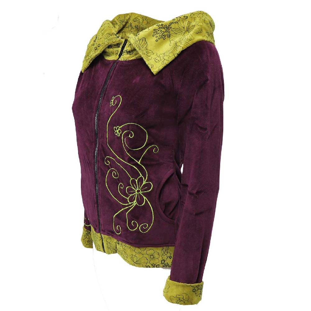 Kunst Und Magie Boho Ethno Jacke mit Rollkragen aus Samt Nur noch ein Tag übrig