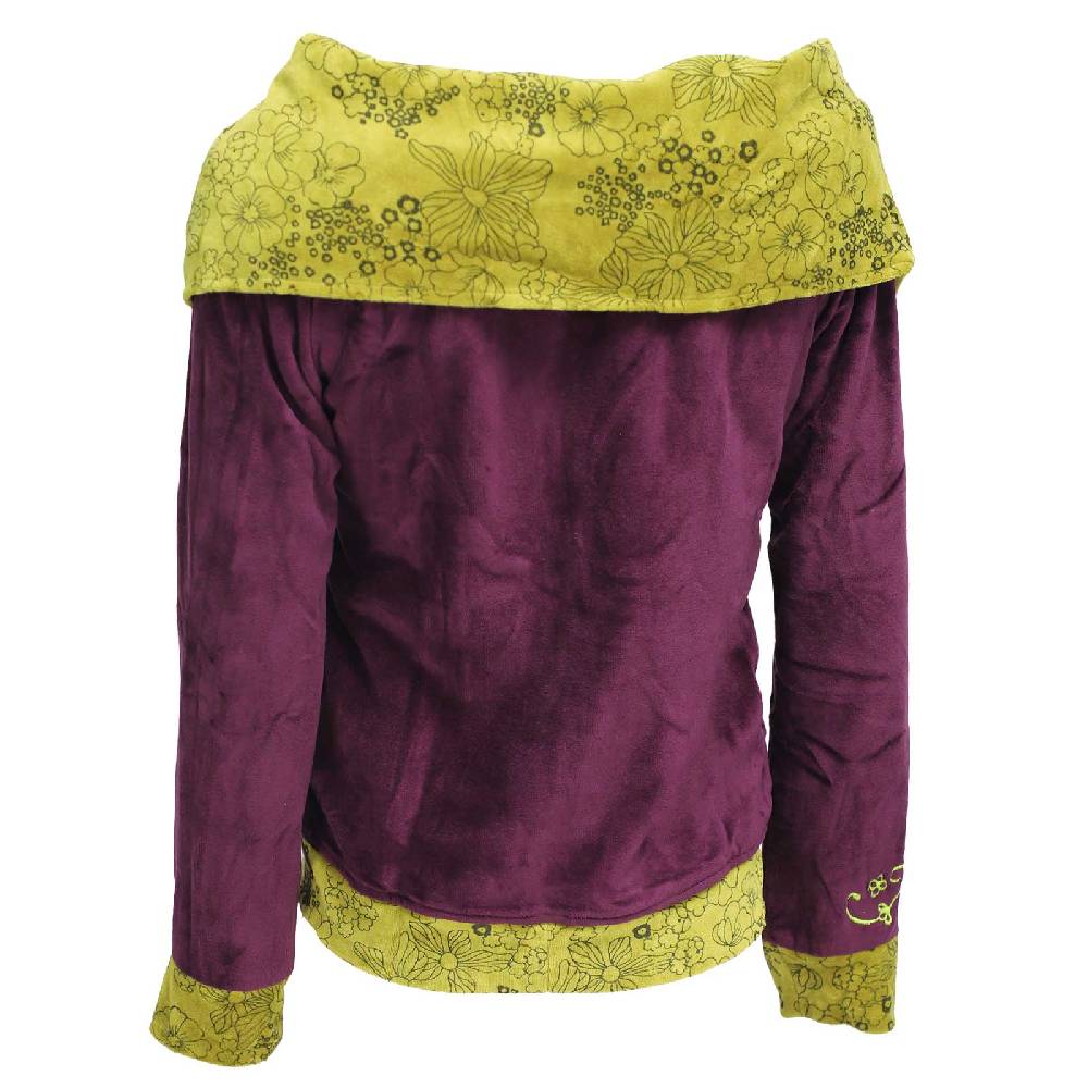 Kunst Und Magie Boho Ethno Jacke mit Rollkragen aus Samt Nur noch ein Tag übrig