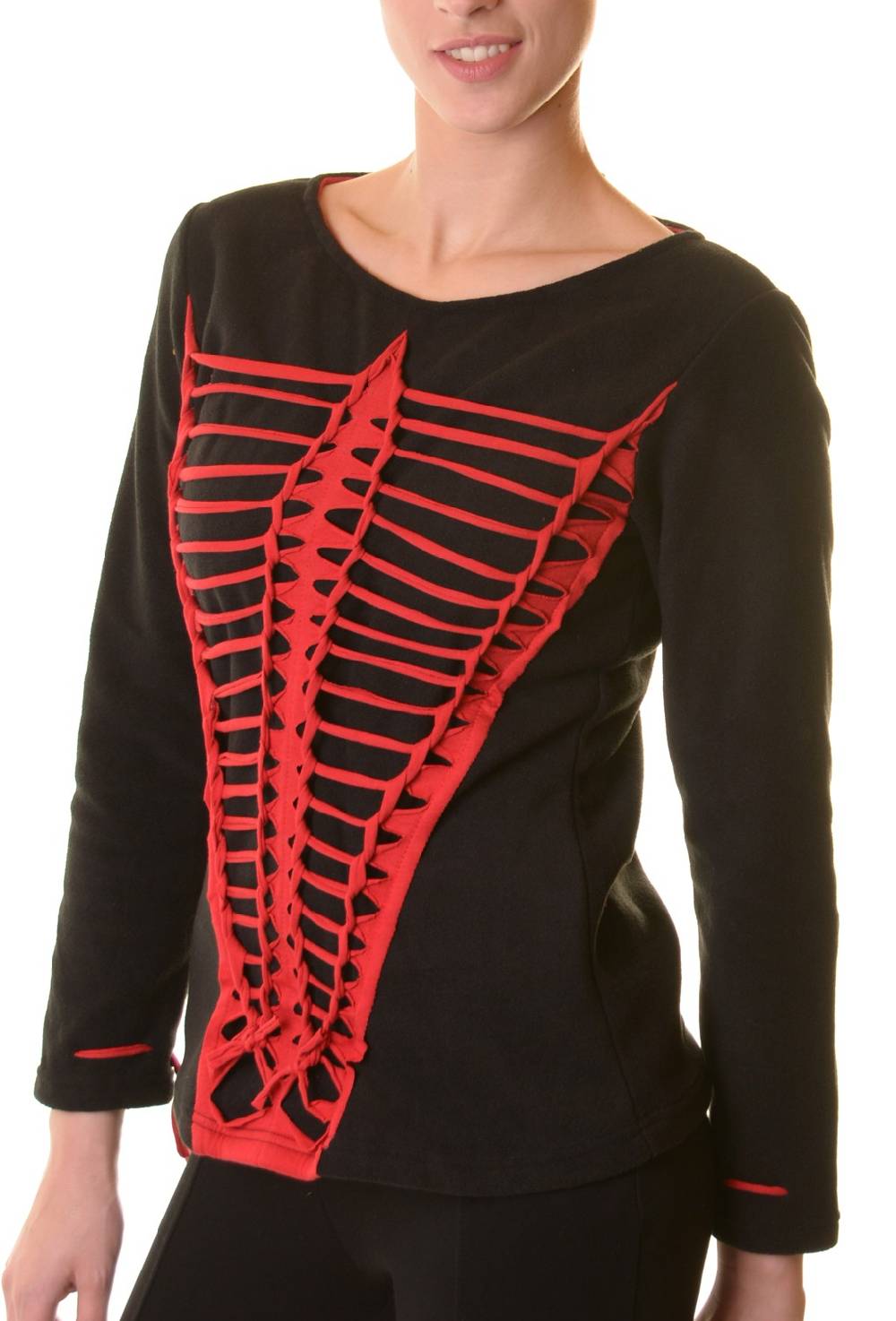 Kunst Und Magie Elfen Goa Fleece Pullover mit Razor Cut Design