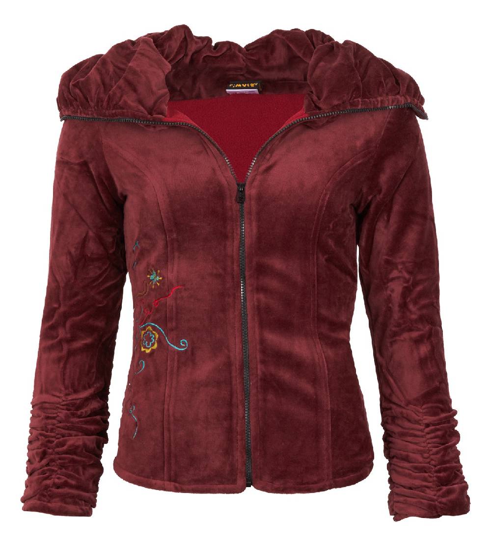 Kunst Und Magie Boho Ethno Jacke mit Rollkragen aus Samt