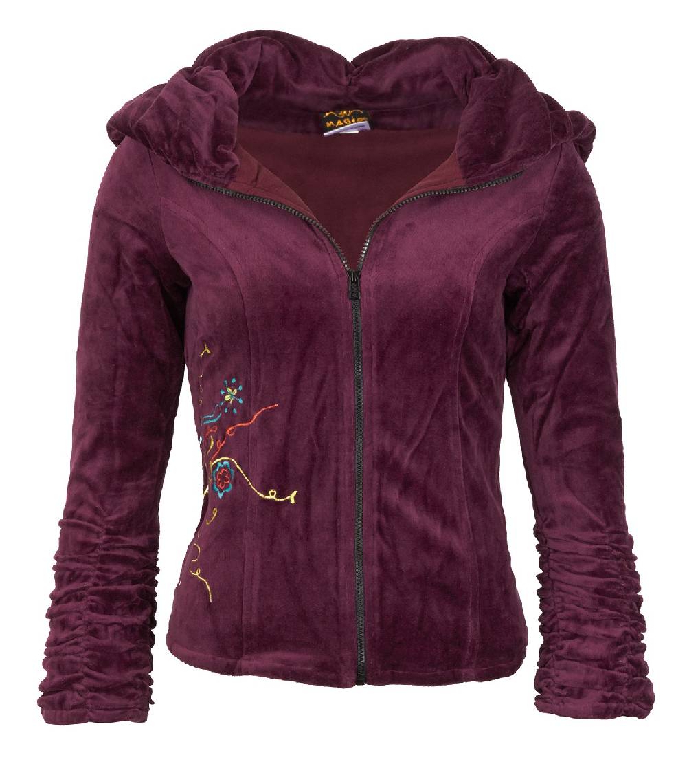 Kunst Und Magie Boho Ethno Jacke mit Rollkragen aus Samt Clearance-Verkauf