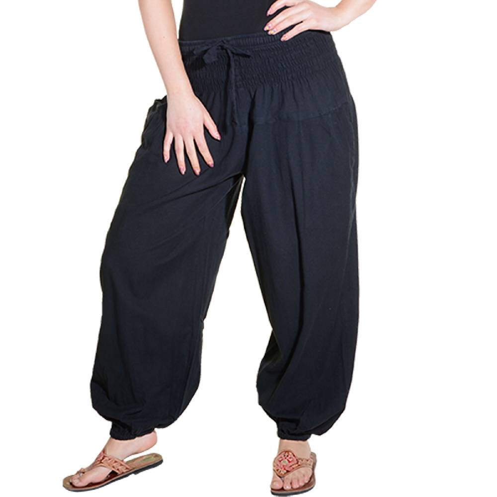 Kunst Und Magie Kunst und Magie Damen Pluderhose Haremshose Sommerhose Hippie Goa Wellness Yoga Black Friday Preise