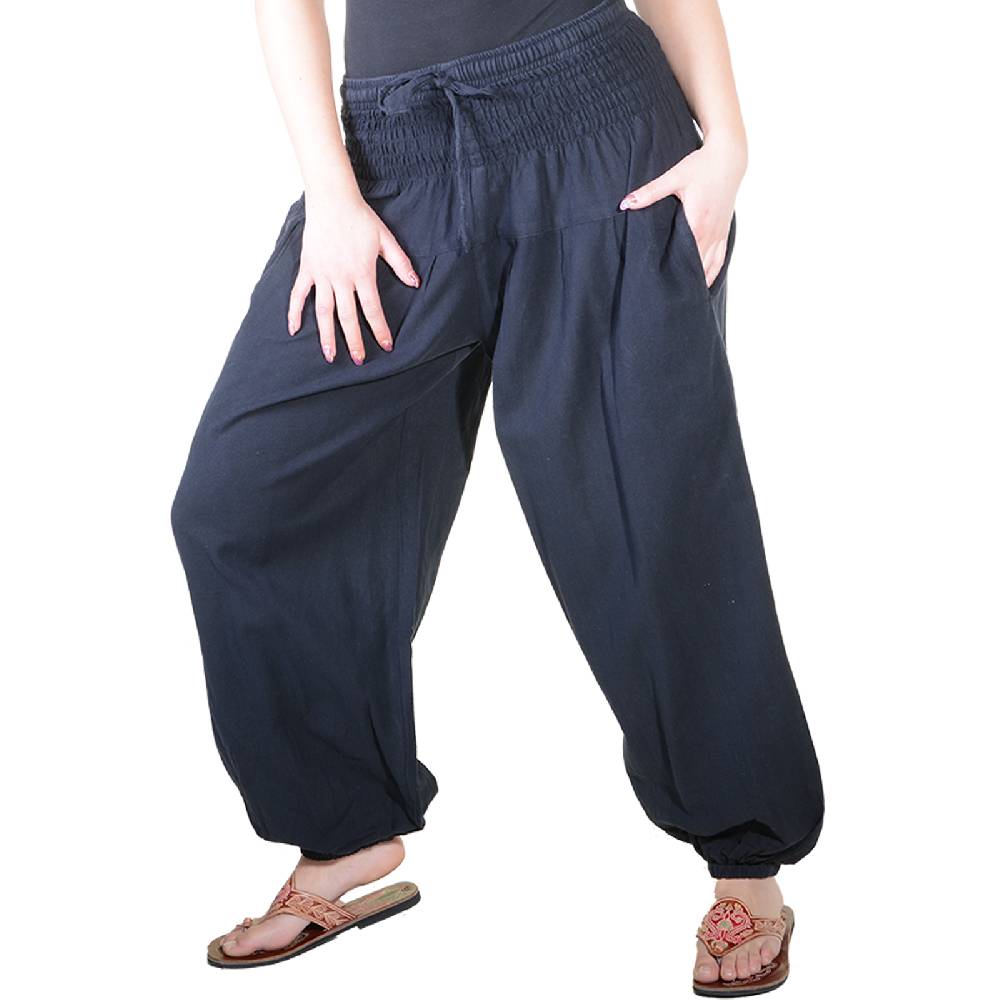 Kunst Und Magie Kunst und Magie Damen Pluderhose Haremshose Sommerhose Hippie Goa Wellness Yoga Black Friday Preise