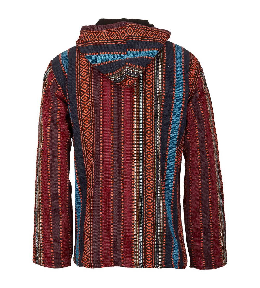 Kunst Und Magie Kunst und Magie Nepal Baja Jerga Sweatshirt Poncho mit Fleecefutter Kapuze im Angebot